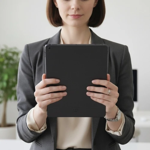 Collector reviewing and approving digital record on tablet